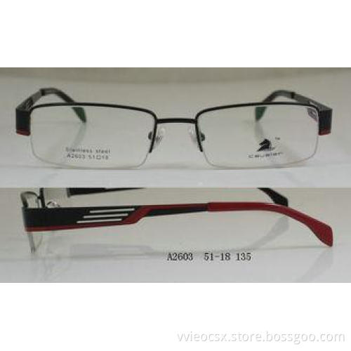 Red Rectangular Metal Optical Frames For Youth For Reading